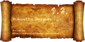 Vukovits Herman névjegykártya