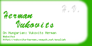 herman vukovits business card